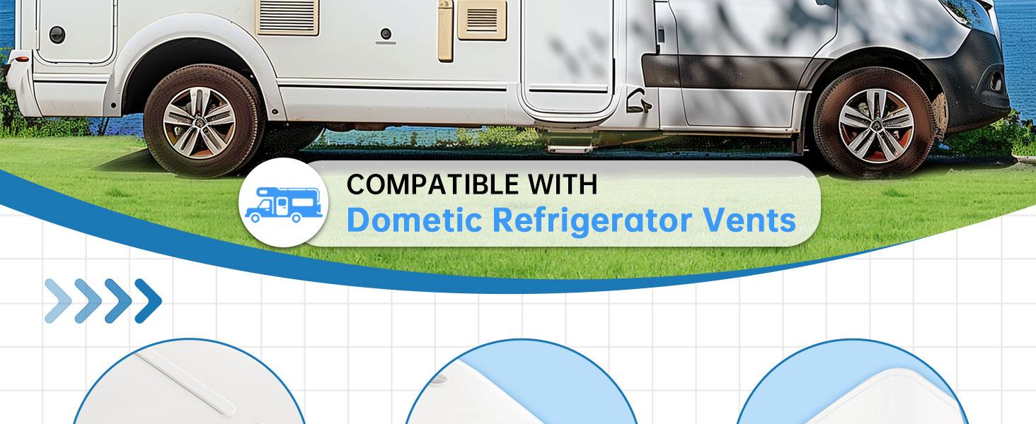 HECASA RV Refrigerator Vent Cover Compatible with Dometic Refrigerator Vents Direct Replacement Lid Cap Universal Durable