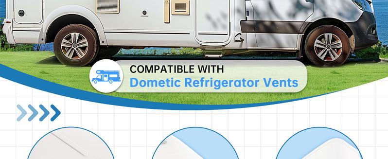 HECASA RV Refrigerator Vent Cover Compatible with Dometic Refrigerator Vents Direct Replacement Lid Cap Universal Durable