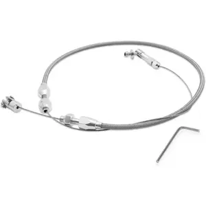 24 Inch Universal Adjustable Throttle Accelerator Cable with Stainless Steel Braided Cover Aluminum Fitting Locking Kit