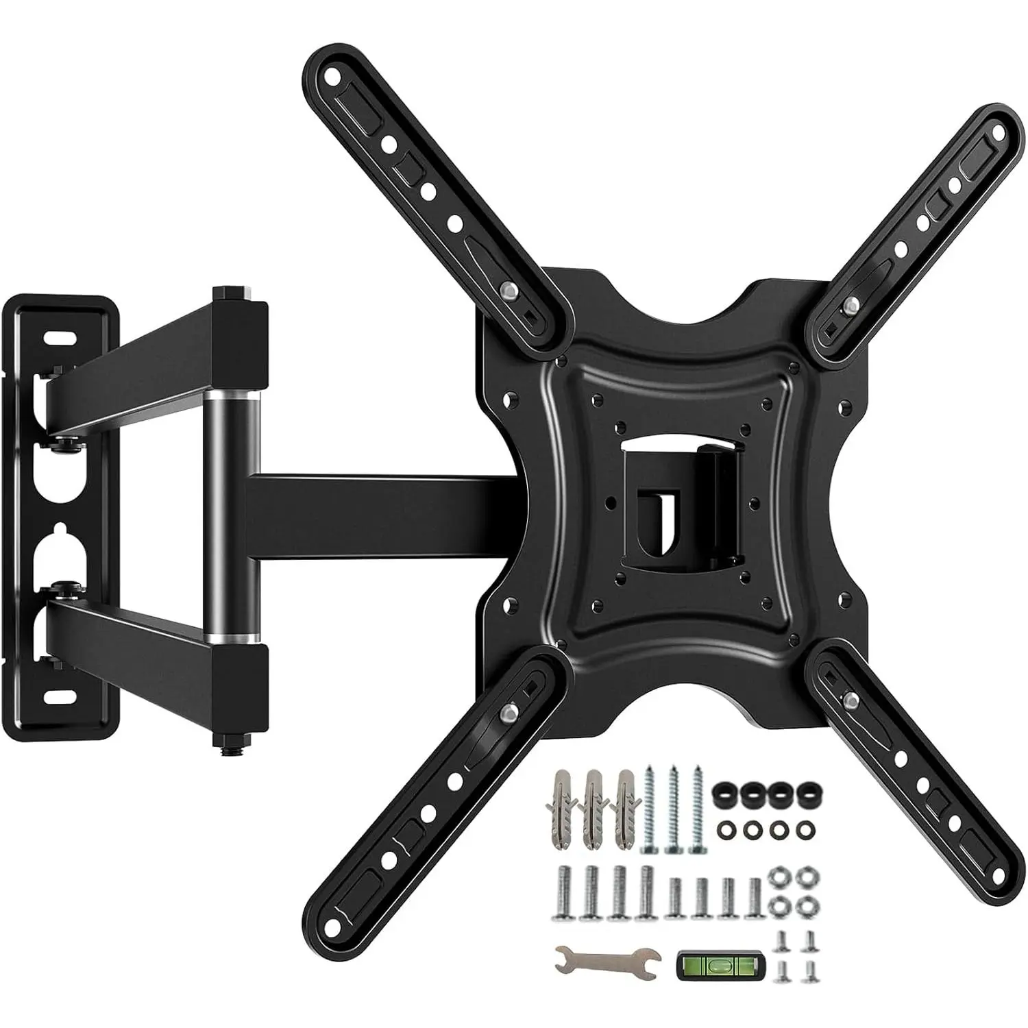 Full Motion TV Wall Mount, Swivel Tilt Extension with Articulating Arms, TV Brackets for VESA 400x400mm up to 66lbs, Universal Mount for 19-55 inch LED Flat Screen Monitors