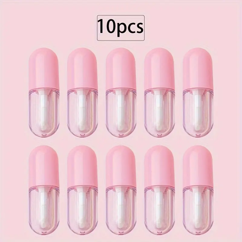 10pcs 0.07oz Refillable Mini Lip Gloss Tube And Balm Bottle DIY Lip Oil Travel Bottles Clear Lipstick Container Makeup Accessories For Women
