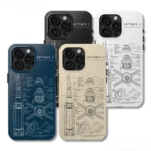 Artemis II Blueprint Phone Case — Orion Spacecraft & SLS Rocket Design — NASA Lunar Flyby Mission — Suitable for iPhone 17-11 Pro Max/Plus and  Samsung Galaxy S23-25