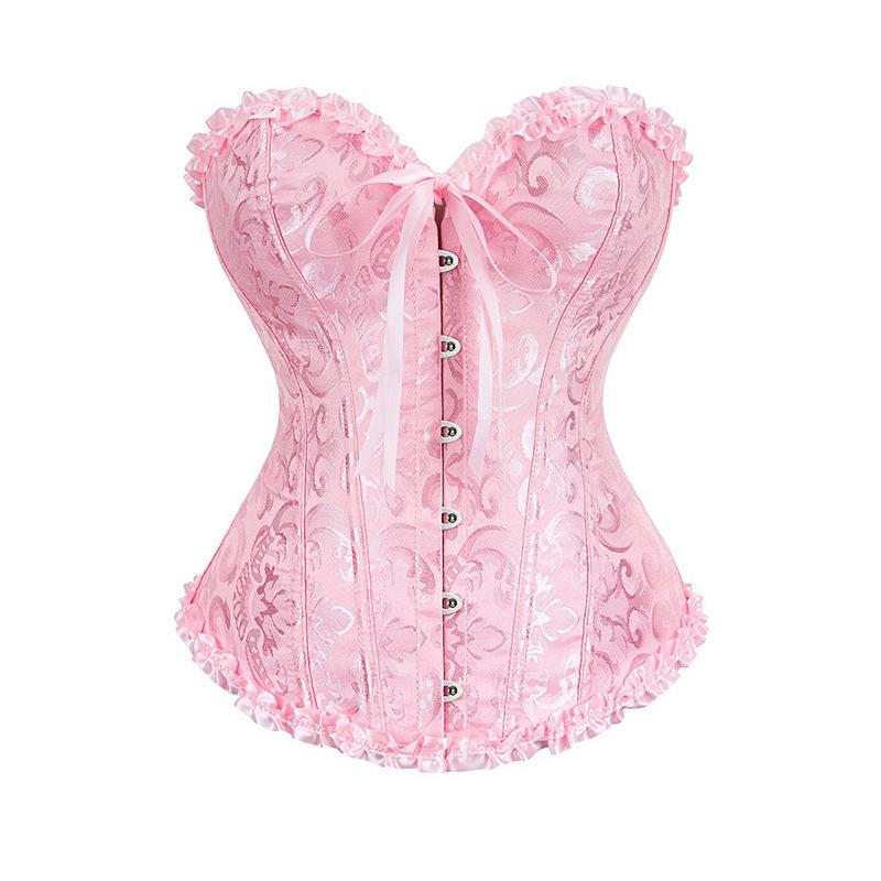 Vintage Jacquard Corset Top for Women |   French Court Style Overbust Bustier |   Boned Waist Trainer Shapewear