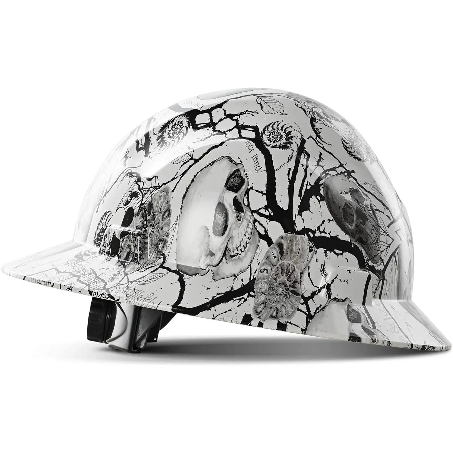 Hard Hat with 4-Point Ratchet Suspension, Adjustable Knob Fit, Washable Sweatband, Chin Strap, Top Pad Cooling, Lightweight Protective Headgear for Construction, Mining, Outdoor Work