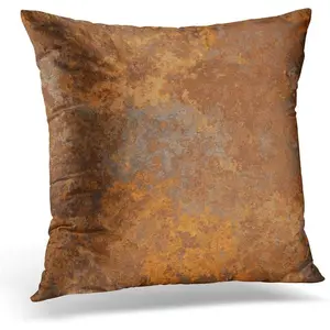 Throw Pillow Covers Case Brown Copper Old Rusty Metal  Orange Rustic Decorative Pillowcase Cushion Cover for Sofa Bedroom  20 x 20 Inches
