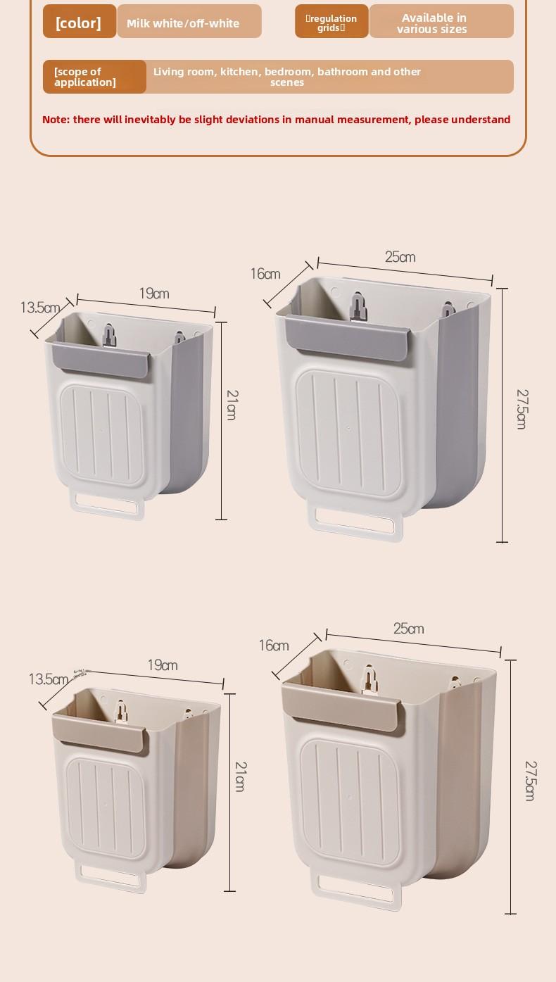 Foldable Trash Can for Home Kitchen Cabinet Hanging Garbage Storage Thickened Large Caliber Multifunctional Trash Can