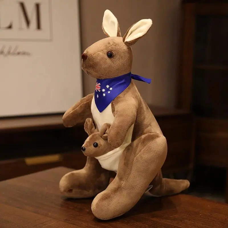32/45/55/65cm Cute Mother & Child kangaroo Plush Toys Kawaii Big Size Kangaroo Plushie Pillow Stuffed Dolls for Children Baby