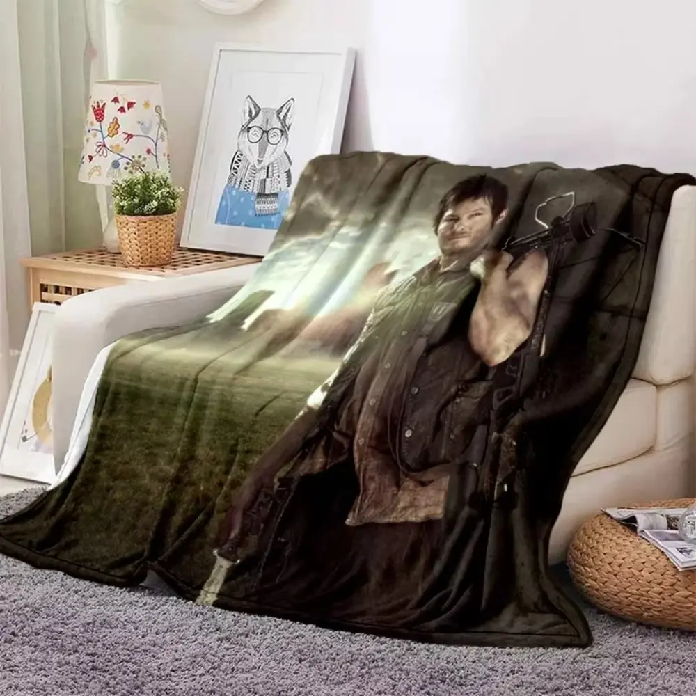 Anti-Pilling, Wrinkle-Free Soft Flannel The Walking Dead Zombie Print Multi-Use Camping Throw Blanket - Sports & Outdoor Sleeping Gear, Outdoor Gear for Sofa, Home Decor