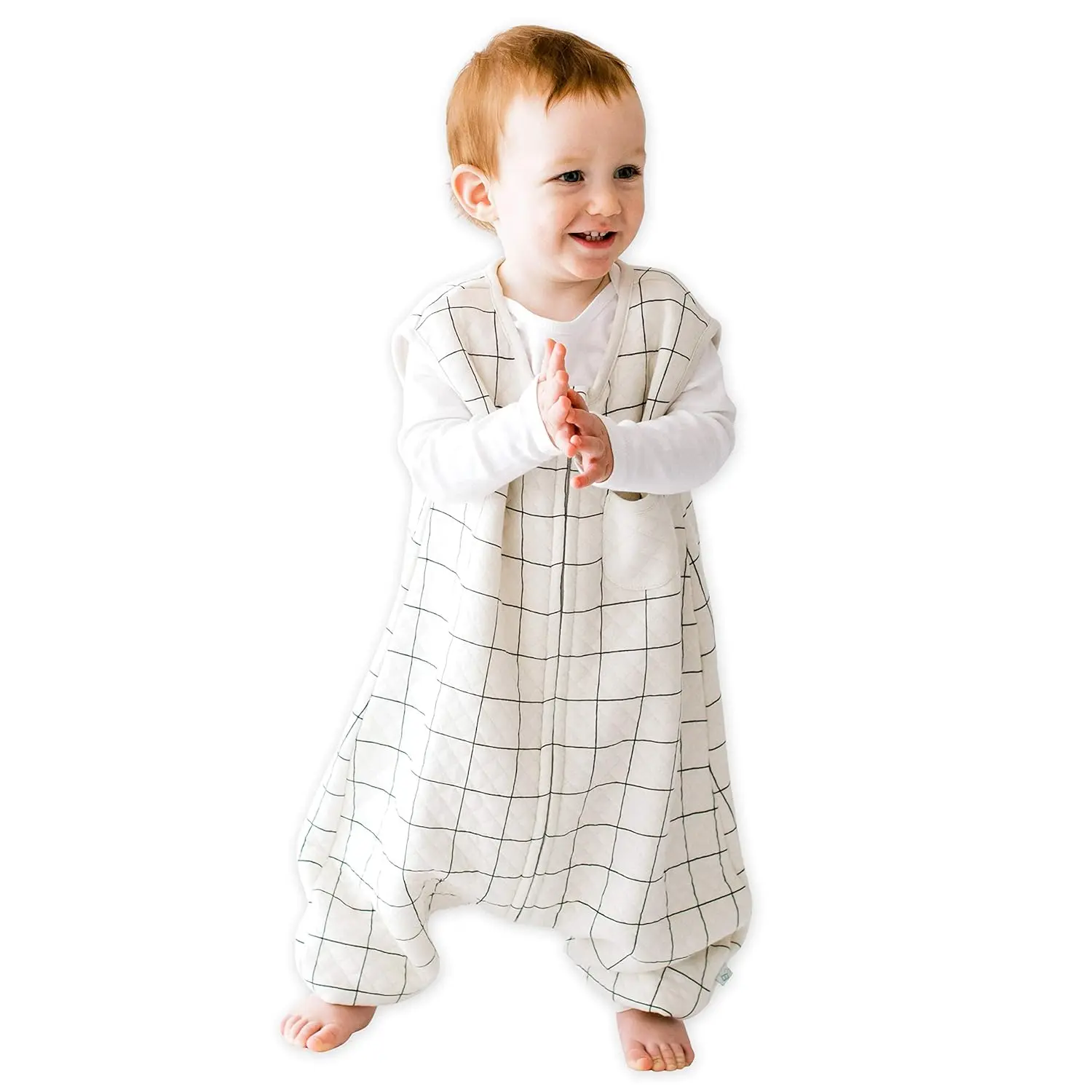 Toddler Sleep Sack with Feet – Walker Sleep Bag with Legs, Rayon made from Bamboo, Summer 0.8 TOG, 2-Way Zipper, 2T-3T - Checkered