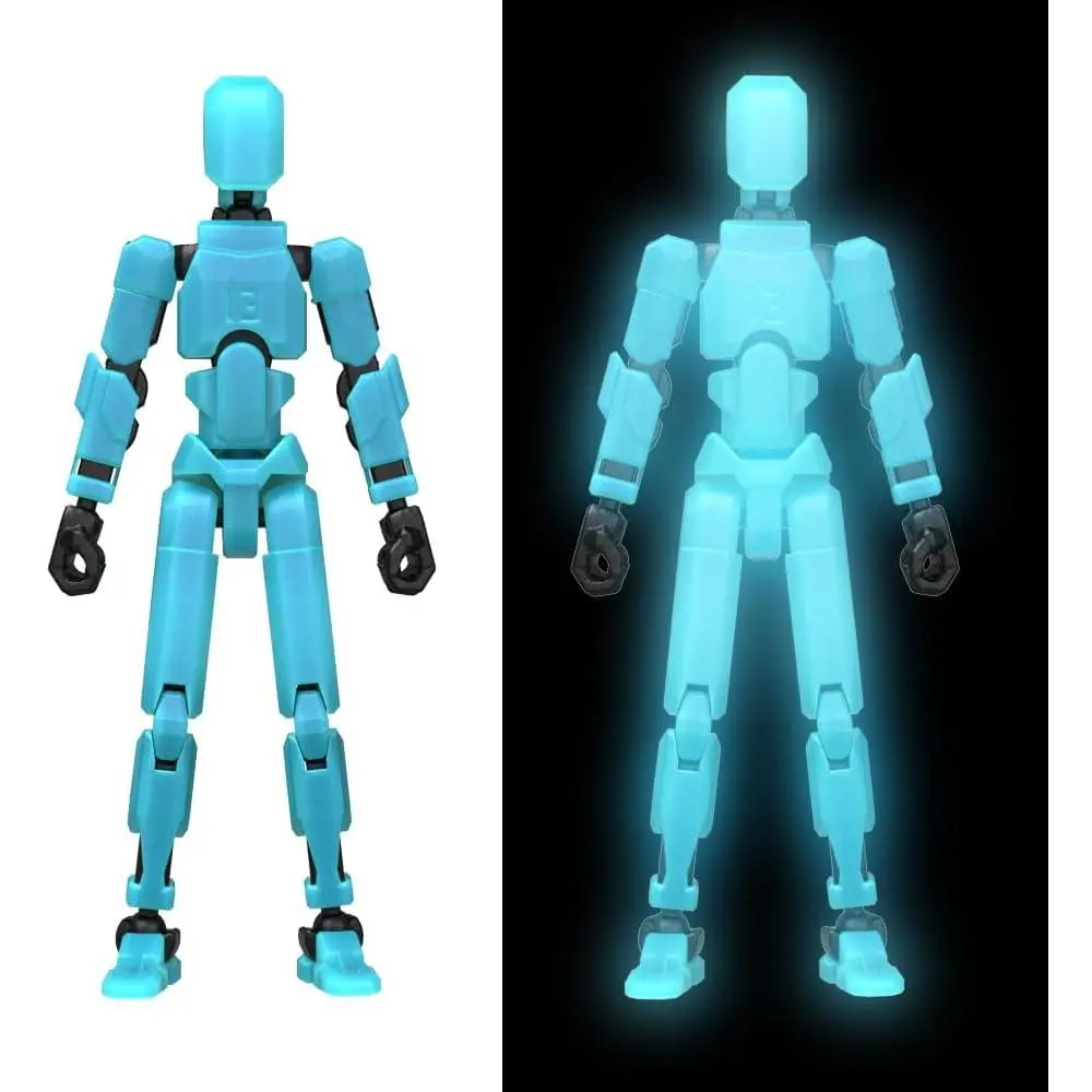 T13 3D Action Figure,Assembly Completed Dummy Nova Titan Lucky 13 Action Figure 3D Printed Multi-Jointed Movable Toy Grow in The Dark Blue