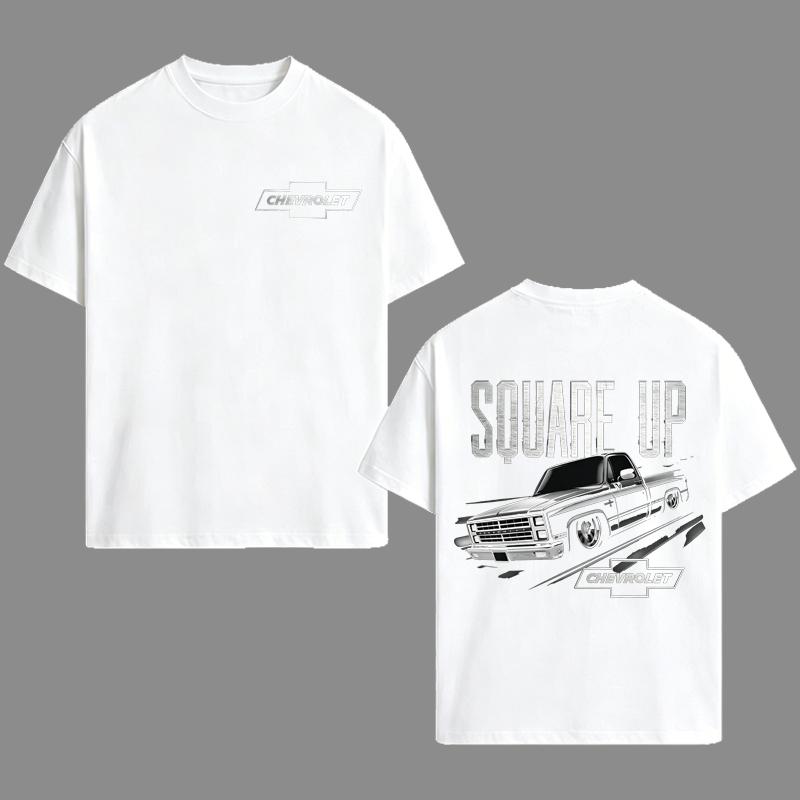 Retro SQUARE UP Squarebody Trucks T-Shirt Truck Lover Chevy Gang Tee Gift For Him Classic Casual Menswear Top, Made In USA.