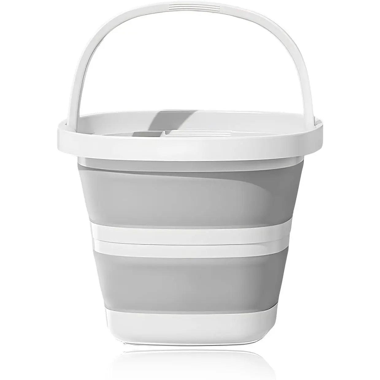 Collapsible Bucket, 1.3 Gallon/ 5L Foldable Square Tub Compact Wash Basin, Multipurpose Wash Bin for Household Outdoor  Washing, Portable Plastic Bucket for Sand or Beach