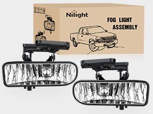 Nilight 1999 2000 2001 2002 GMC Sierra 1500 2500 2001 2002 Sierra 1500HD 2500HD 3500 2000 2001 2002 2003 2004 2005 2006 Yukon Fog Light Assembly