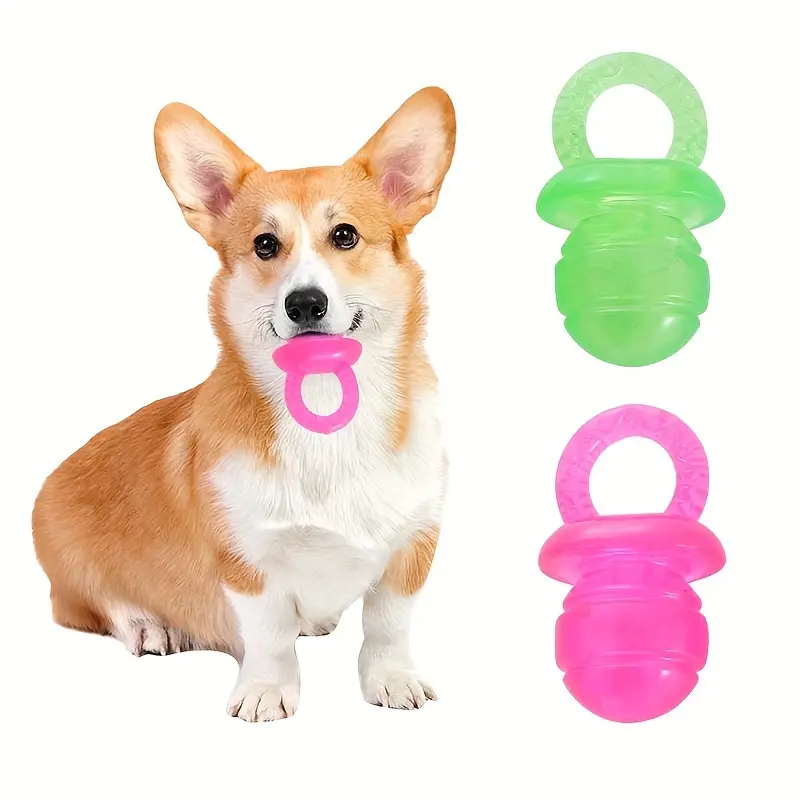 Transparent Pacifier-Shaped Thermoplastic Dog Chew Toy, Sound-Making Vent Pet Supply