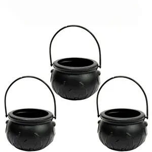 Halloween Witch Pumpkin Lantern Handheld Set, Flame Candy Bucket, Scary Plastic Candy Jar, Festival Party Decorations