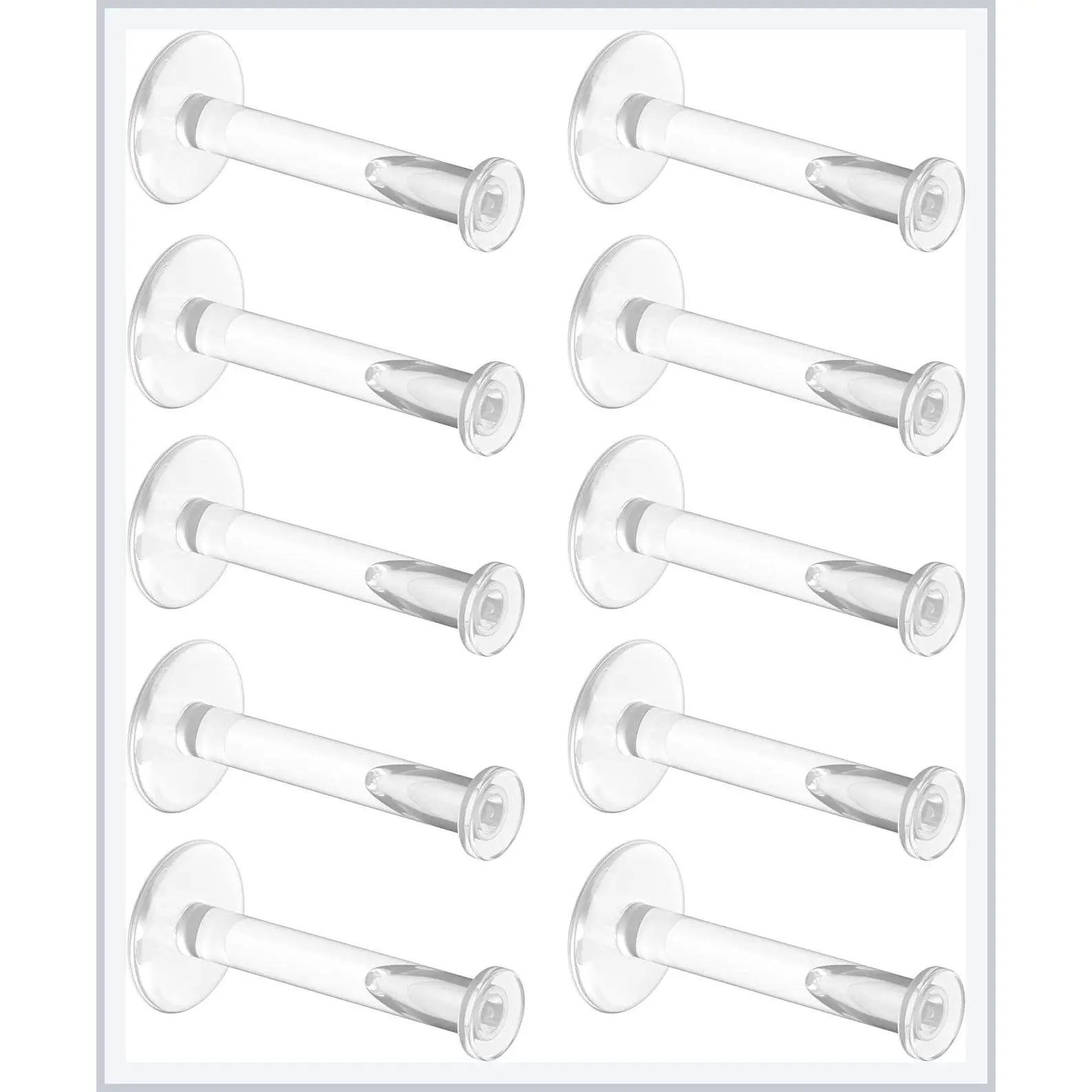 Clear Earrings for Sports, Work, School, Surgery, MRI - Clear Piercing Jewelry Labret Studs for Ears, Cartilage, Helix, Tragus, Lip, Medusa, Monroe - Flat Push-In Plastic Earrings (16g, 18g) Piercing Retainers