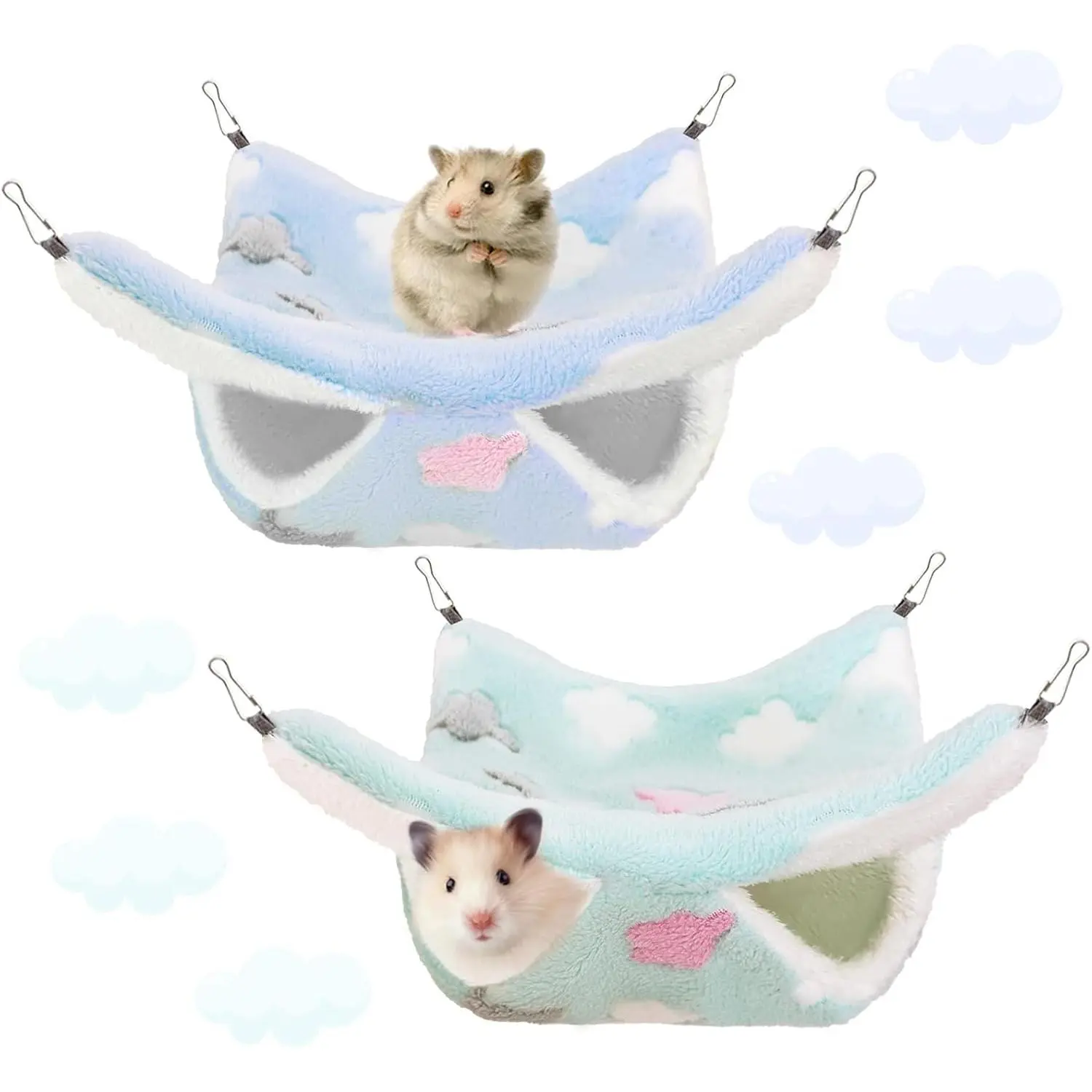 2 count of Rat Hammocks Small  Hammock Rat Bed Guinea Pig Hammock Rats Cage Accessories for Small  Chinchilla Parrot Sugar Glider Ferret