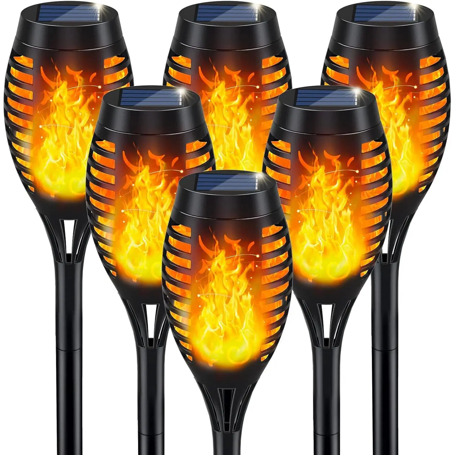 Solar Lights Outdoor, Solar Torch with Flickering Flame for Outdoor Decor, Waterproof Garden Lights, Flame Torches for Patio Pathway Yard Decorations