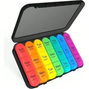 Weekly Pill Organizer, Daily Three Times, Large Capacity, 7-Day Medication Storage Box, Medicine Box Sorter, Essential Health Tool