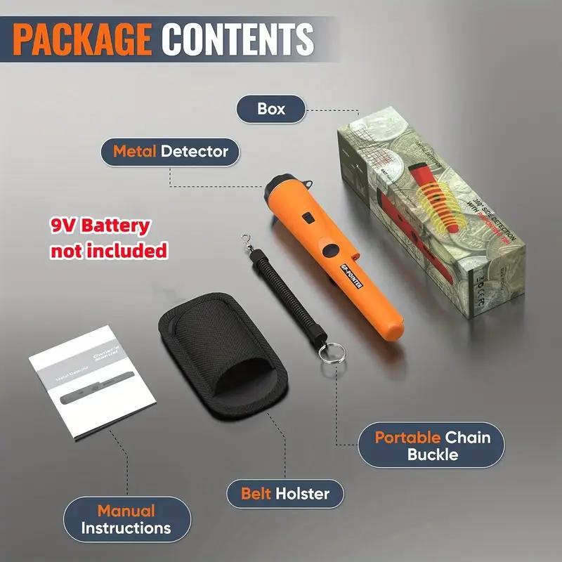 Handheld Metal Detector for Adults, Durable Plastic Design, Adjustable Sensitivity, Carrying Pouch Included, Ideal for Outdoor Treasure Hunting, Detector Pinpointer