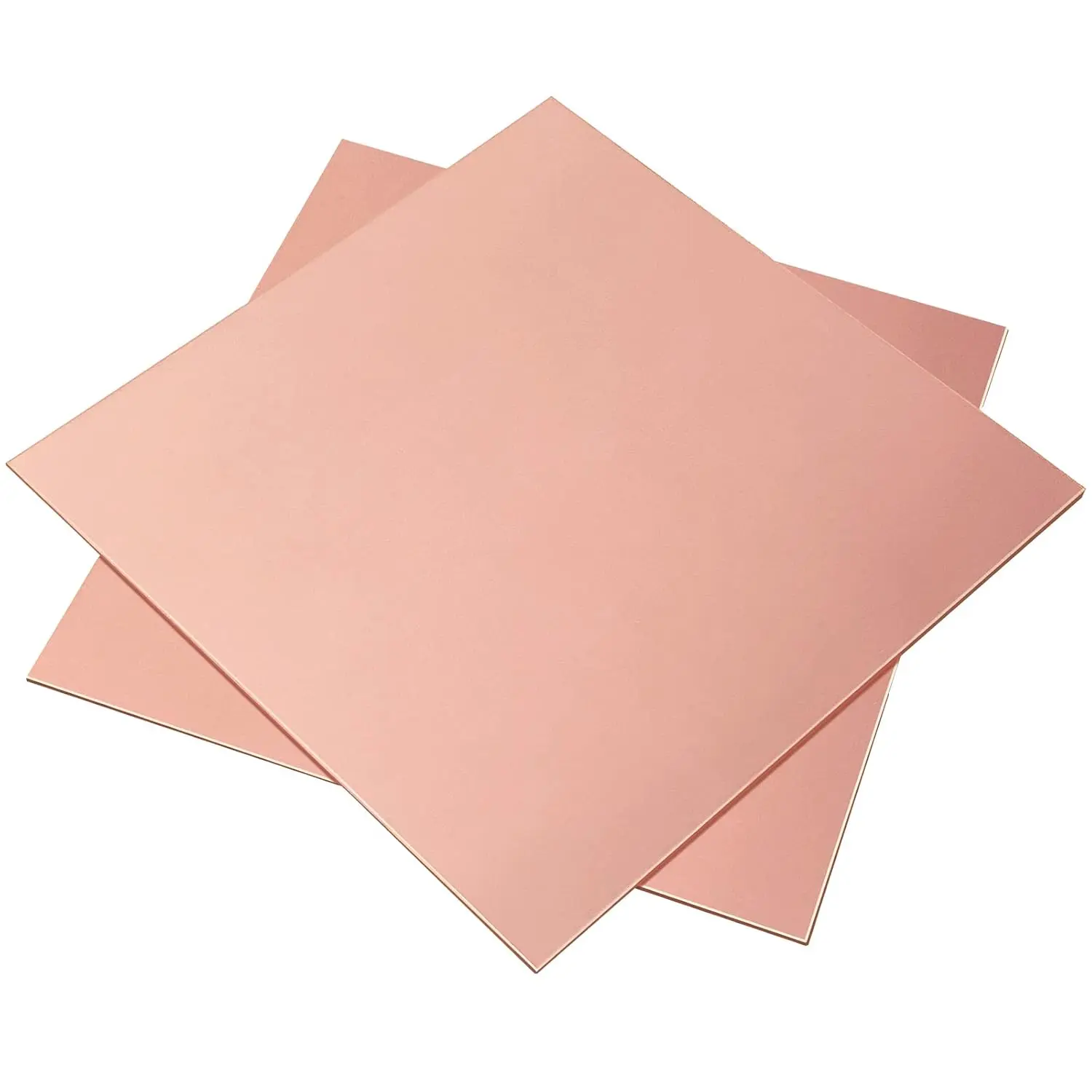 2 count 99.9% Pure Copper Sheet, 4" x 4", 24 Gauge(0.5mm) Thickness, Film Attached Copper Plate,  for , Crafts, modelers
