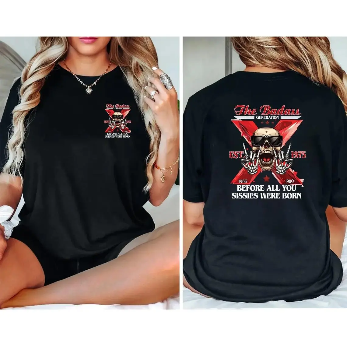 Personalized The Badass Generation X T-Shirt, Gen X Shirt, Generation X Shirt, Gen X Shirt,Gift For Mom And Dad, Full Sizes, For Men, For Women Casual Womenswear
