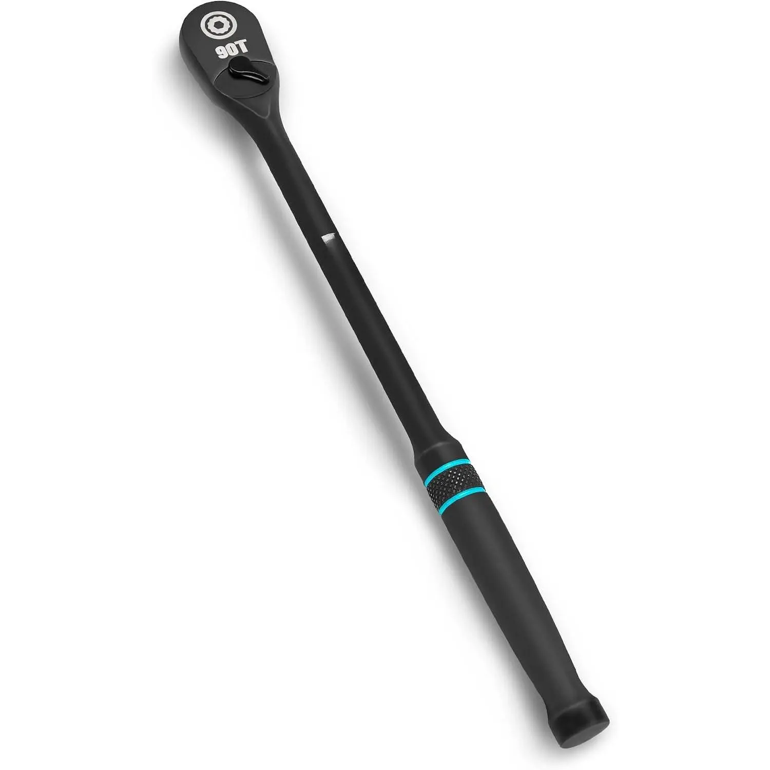 Extra Long Handle 3/8-Inch Drive Ratchet, 90- Ratchet Wrench with 12" Handle and Dust Proof Teardrop Enclosed , Reversible, CR-V Made, CR-MO , 4? Swing, Black Mn Phosphate Finish