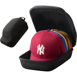 Hard Hat Travel Case – Storage for Baseball Caps with Carrying Handle and Adjustable Shoulder Strap, Hat Organizer Protects up to 6 Hats, for Travel and Home Storage (Black)