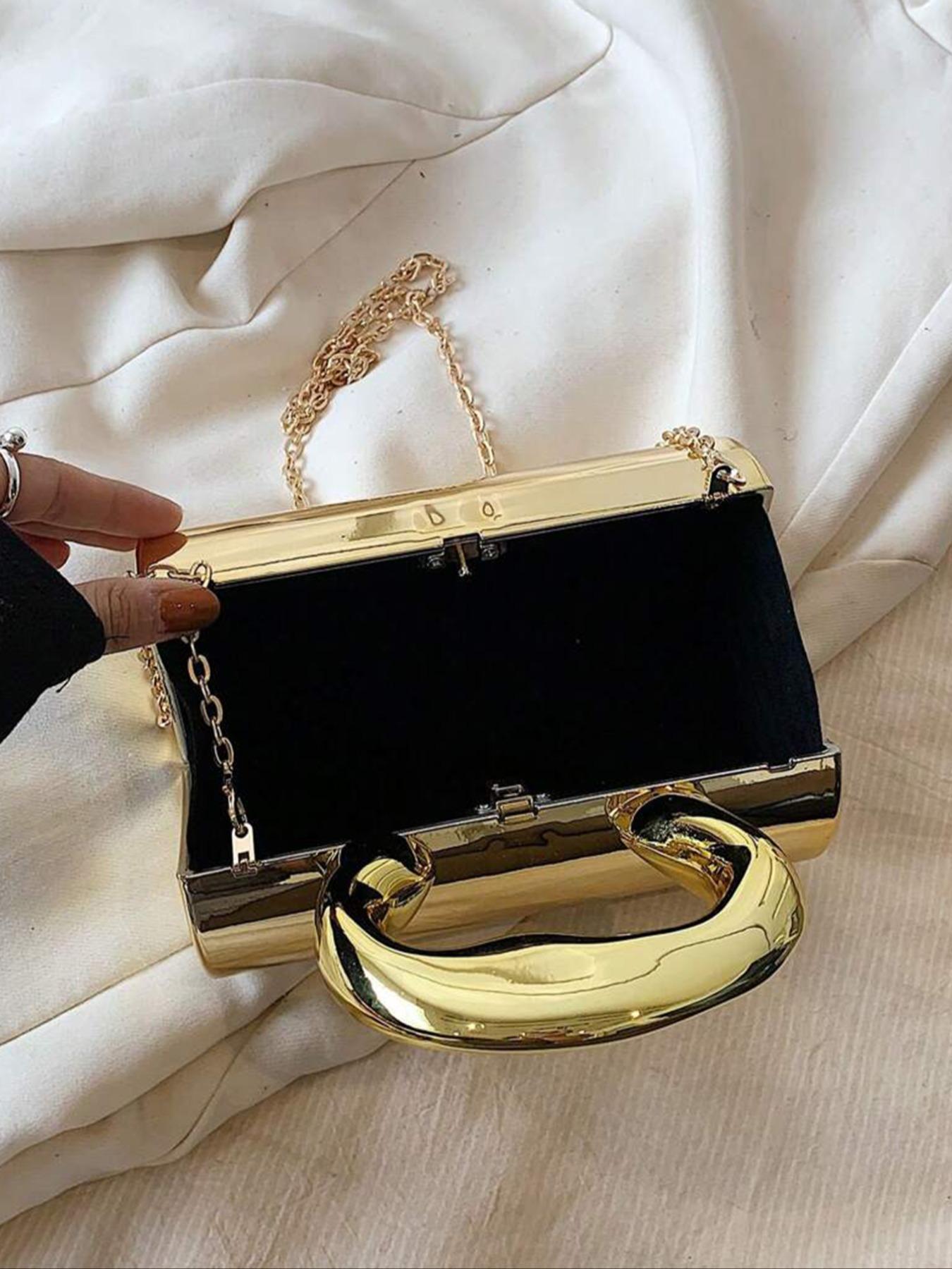 Women's Elegant Chain Strap Handbag, Exquisite Trendy Metallic-look Handbag, Fashionable Handbag for Daily Use, Daily Commuting Bag, Fashionable Evening Bag, Stylish Versatile Bag, Fashion Purses