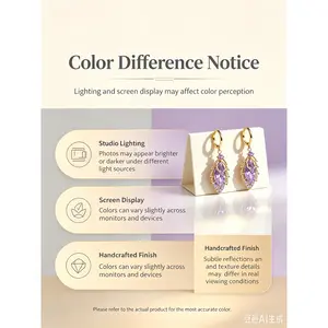 Purple Marquise Dangle Earrings Leaf Shape Sparkly Drop Earrings Elegant Party Women Ear Jewelry # Outfit of the Day # DangleEarrings # DropEarrings # GiftForHer # PurpleEarrings # LeafEarrings # TrendyEarring