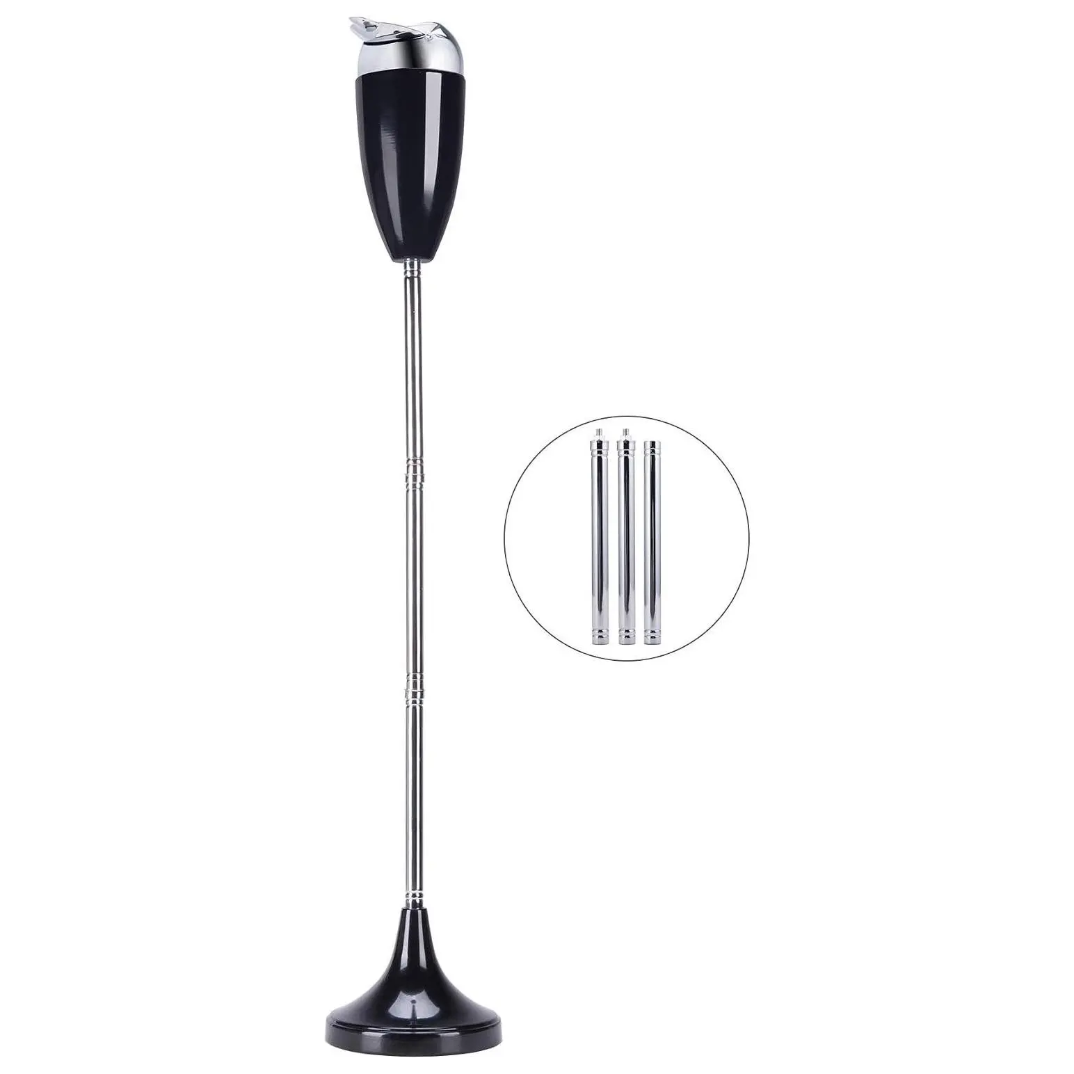 Adjustable Smokeless Odorless Floor Standing Ashtray with Lid, Windproof Indoor Outdoor Cigarette Ash Tray for Home Patio Balcony, 20"/27.5"/35" Height Options, BlackGift