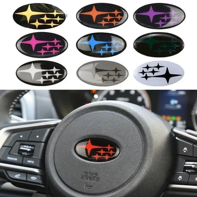58x28MM Car Steering Wheel Cover Logo Emblem Sticker Decal for Subaru Forester Outback STI WRX Legacy Impreza Ascent Accessories, Cars Accessories, Car Decorating