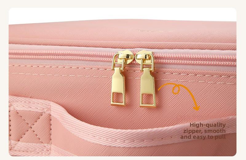 Internet Celebrity LED Makeup Case with Light and Mirror, Portable LED Makeup Bag with Large Capacity, Multifunctional Cosmetic Storage Organizer for Travel and Daily Use, Adjustable Light Makeup Box