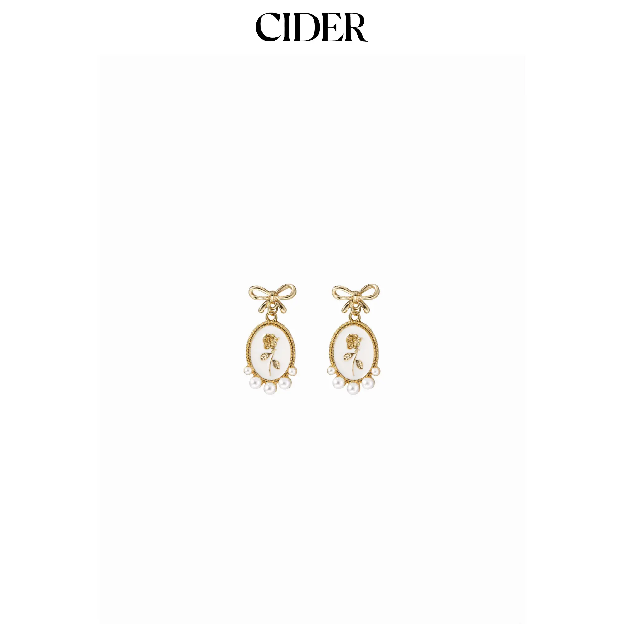Cider BOWKNOT & FLOWER & FAUX PEARL DROP EARRINGS