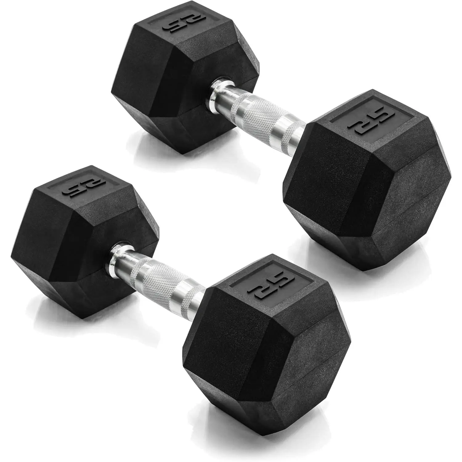 Rubber-coated dumbbells are free-weight equipment for strength training in home gyms.They are hexagonal in shape, anti-roll, and available in black, chrome-plated, and comfortable-grip versions.They can be purchased in pairs or as a set