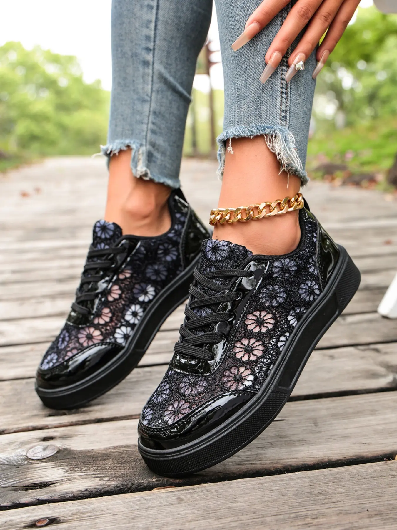 Women's Casual Sneakers, Breathable Mesh Fabric, Thick Sole, Side Zipper, All Seasons, Trendy Fashion Shoes