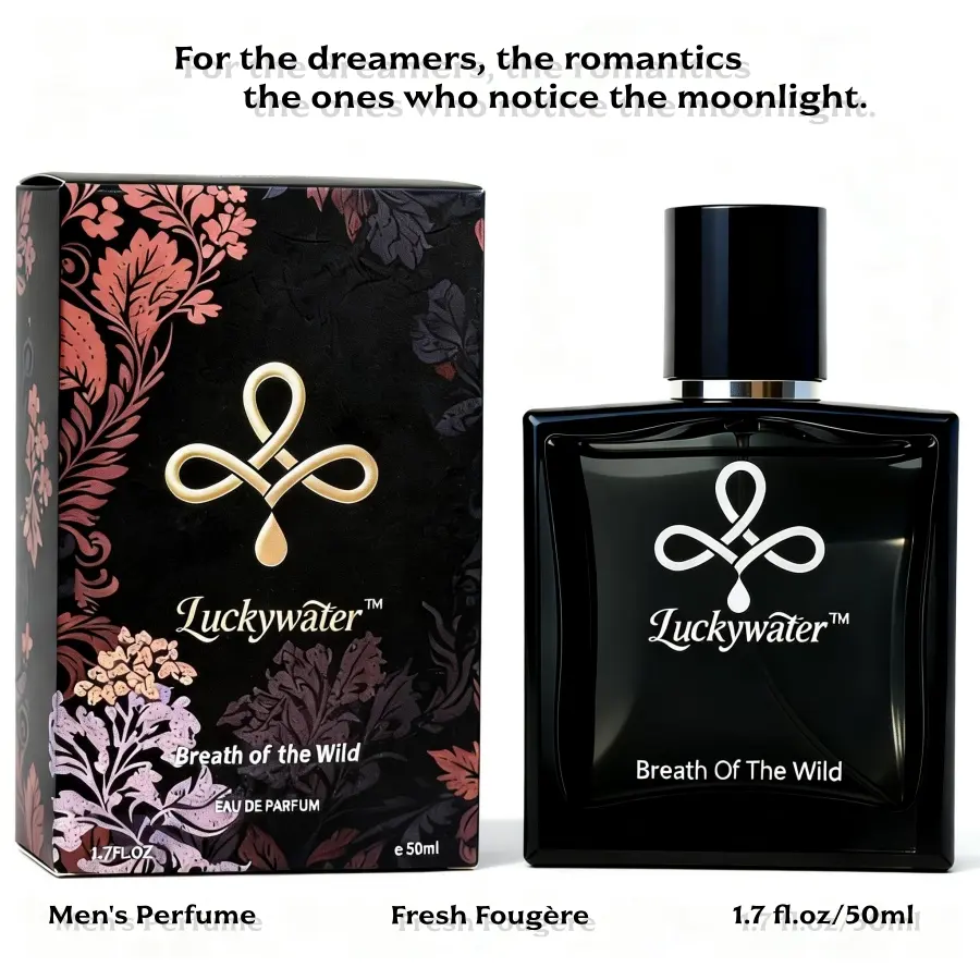 Luckywater Men's 1.7 Fl Oz Eau de Parfum - Aromatic Fougere Fresh Woody Modern Scent, Long-Lasting Perfumes, Liquid Men's Fragrance, Daily Wear Natural Spray, Premium Gift, Single Item Fragrances