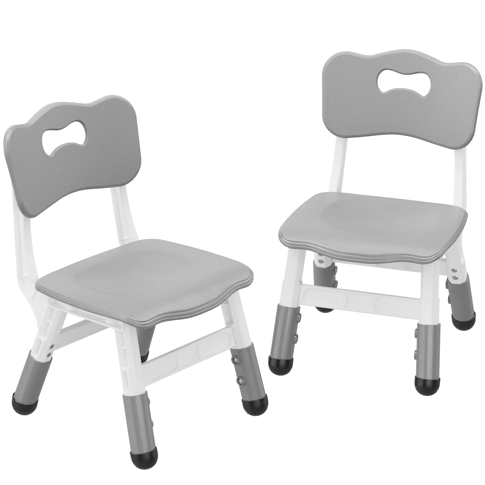 【GARVEE】Ergonomic Adjustable Kids Chairs Set of 2, 3 Height Levels Children Seats with Back Support, Durable Plastic Construction, Non-Slip Feet & Easy-to-Clean Surface, Toddler Chairs for Home, Study Area, Nursery, Suitable for Kids Ages 2-8