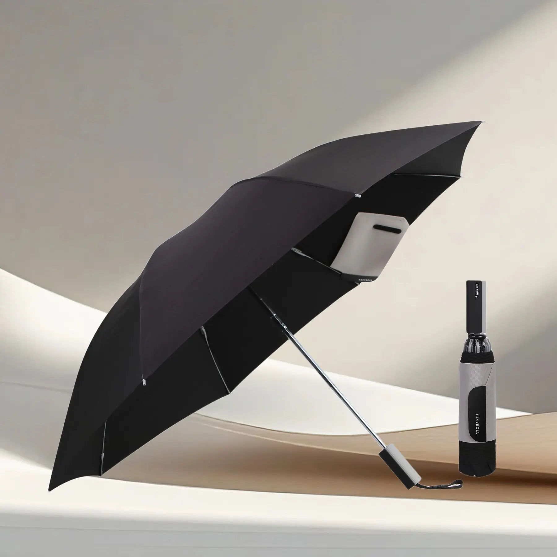 New Automatic Umbrella, Easy Fold Portable High-End Men's Business Umbrella, Reverse Folding Car Windproof Twin Umbrella, Ideal for Outdoor Activities