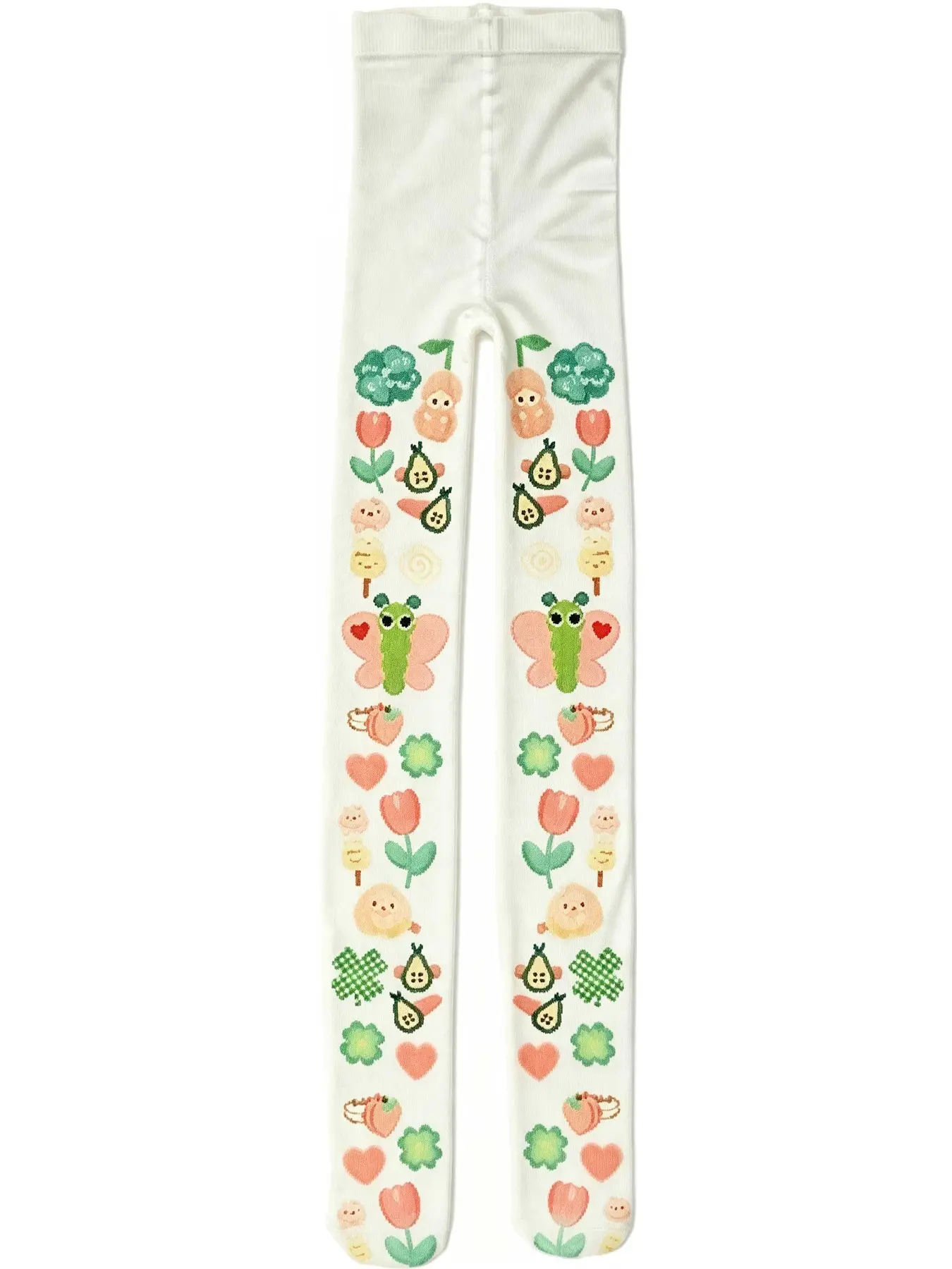 2000s Emo Girls Y2K Socks, Cute Unique Cartoon Print, Women's High-Waisted Kawaii Graphic Print Leggings, Japanese Sweetheart Lolita Style