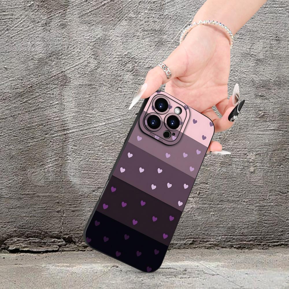 A mobile phone case featuring a gradient color heart theme pattern, TPU shockproof full protection case, suitable for iPhone 17/16/15/14/13/12/11 PRO MAX PLUS AIR E XS and PROMAX MINI, is an ideal gift for friends and family, MS2724