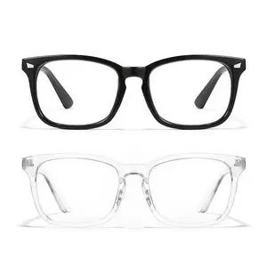 Sleek Minimalist Square PC Glasses, Blue Light Protection, Durable Lightweight Frame, Perfect for Gaming & Daily Reading