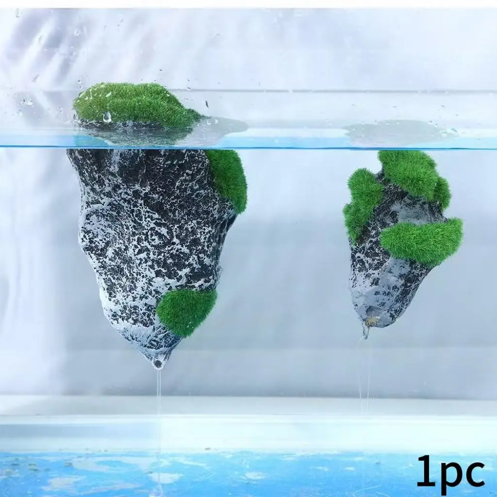 Realistic Floating Moss Stone Decor, Aquarium Landscape Decoration, Freshwater Fish Tank Ornament, Sky-Like Moss Stone Water Feature, Aquarium Decorations