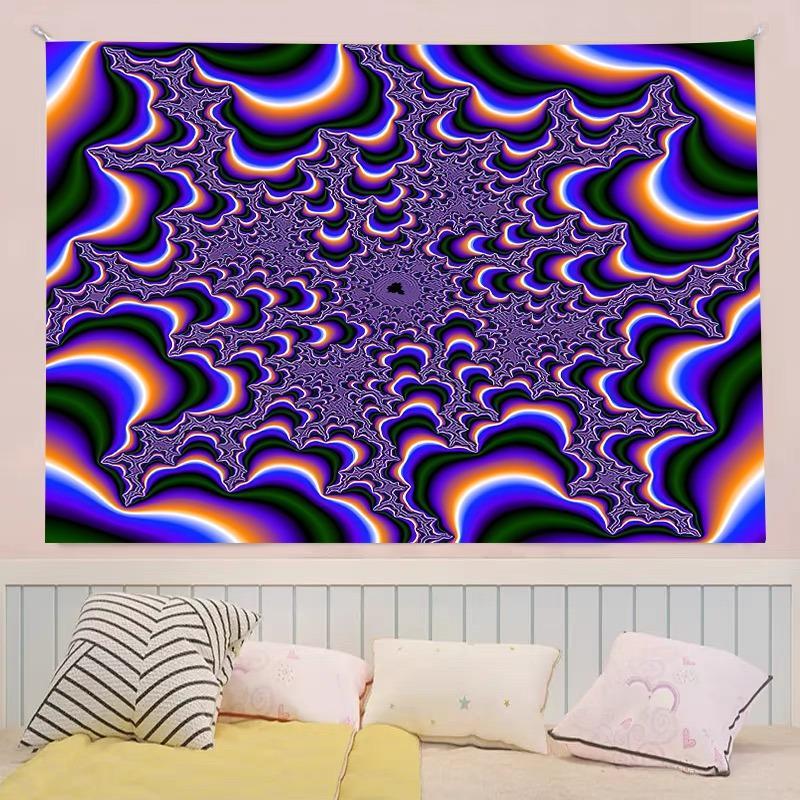 Psychedelic Swirl Design Tapestry, Tapestry Wall Hanging, Vibrant Polyester Wall Art for Living Room, Bedroom, Dorm Decor, Home Bedroom Decor, Perfect Birthday Gift, with Installation Kit