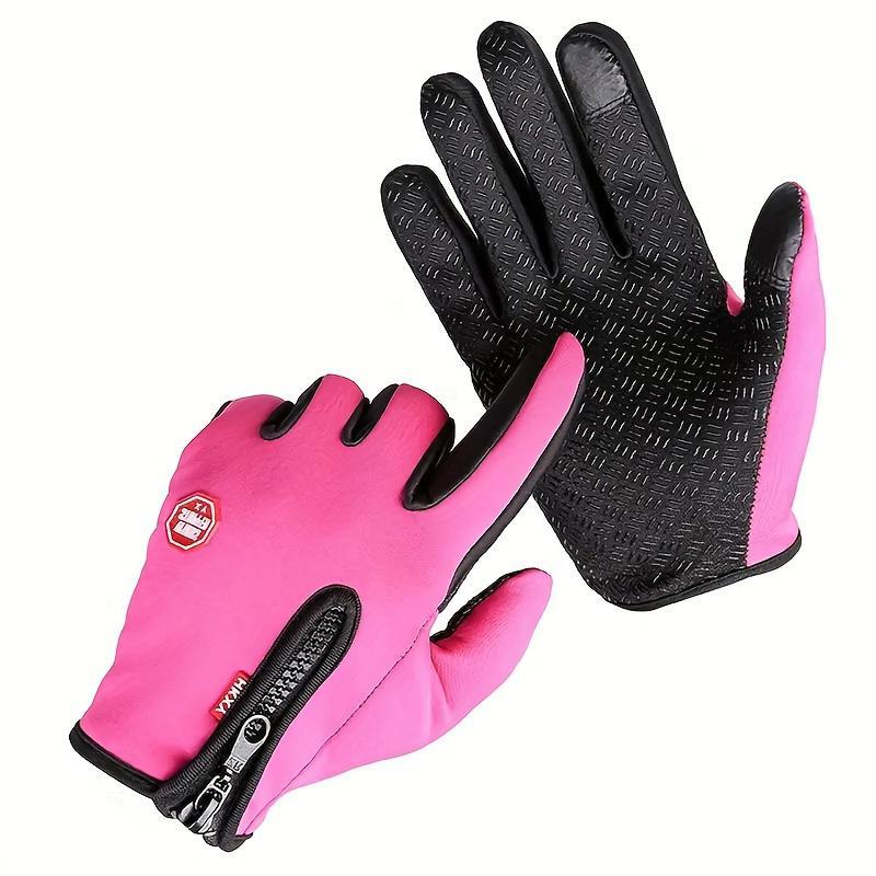 Winter Warm Gloves, 1 Pair Men's and Women's Outdoor Cycling Gloves, Waterproof & Windproof Touch Screen Gloves, Outdoor Warm Sports Gloves for Sports, Travel