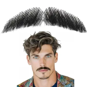 Handmade Braided Fake Mustache for Daily Wear, Festival Party Props, Face Decoration, Cosplay, Halloween, Christmas, Anime Costume