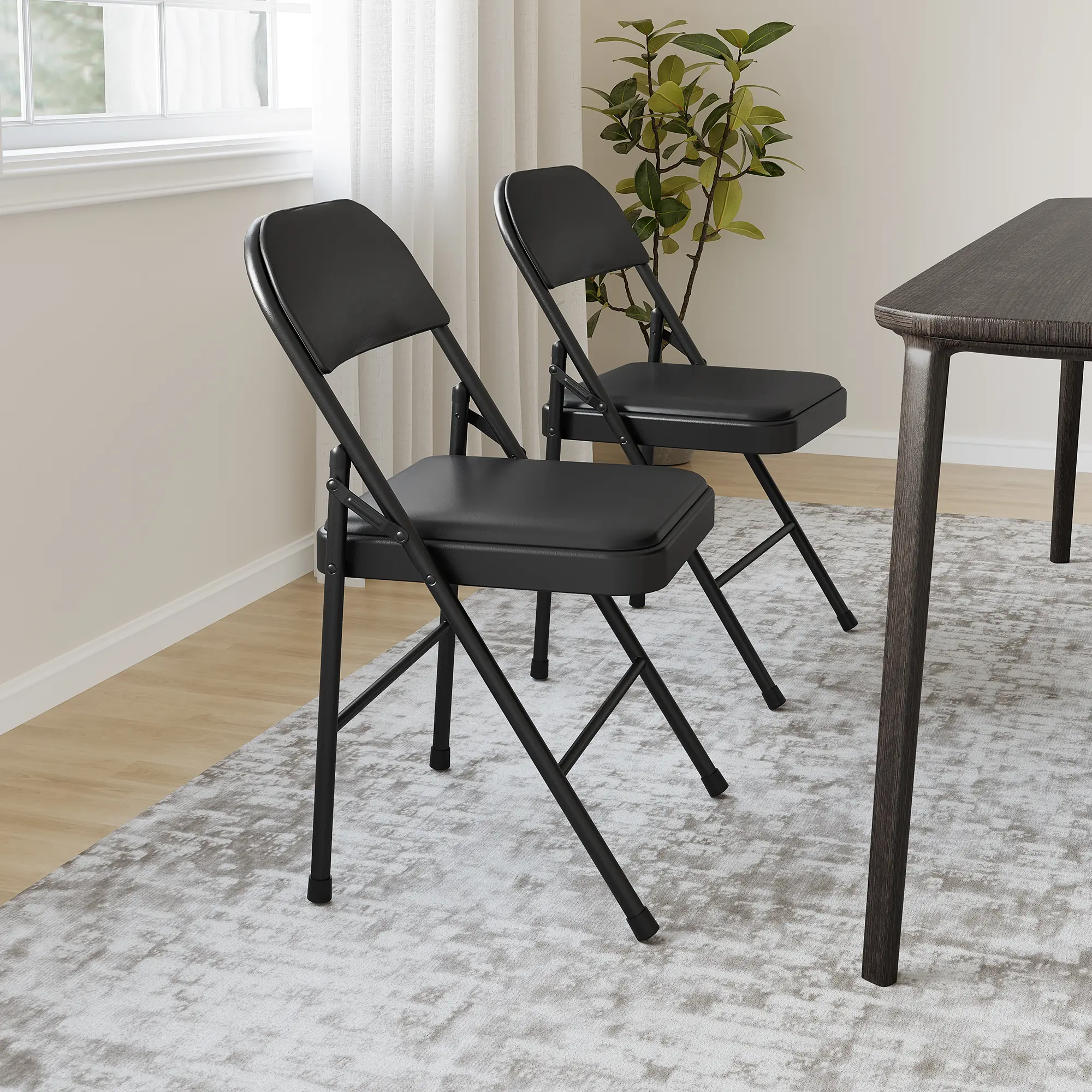 Heavy Duty Metal Folding Chairs Set – Padded Cushion & Backrest – Supports 350 lbs – Portable & Stackable – Ideal for Dining, Home Office, Indoor/Outdoor – Collapsible Design ﻿