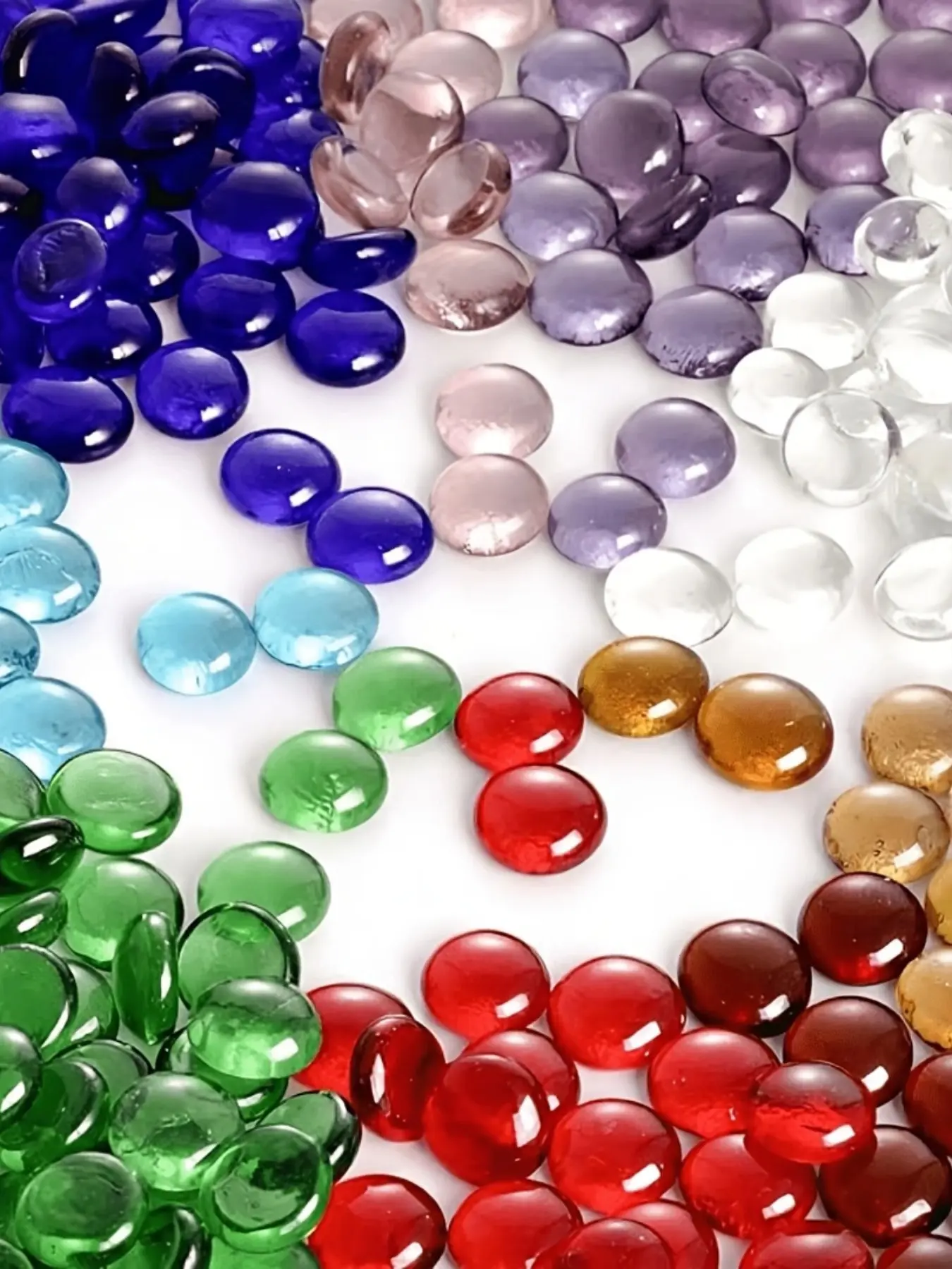Decorative Flat Glass Pebbles, Mixed-Color Beads, Premium Glass Beads, Smooth Ornaments for Vase Fillers, Aquarium Rocks, DIY Crafts, Craft Embellishments, Home Decor, Decoration Beads, Gifts