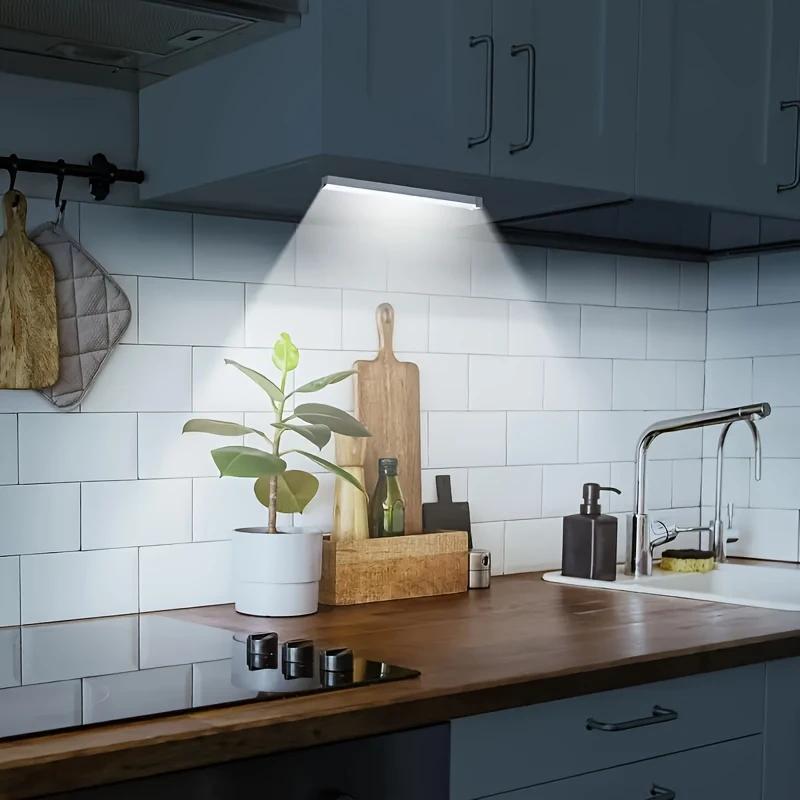 6-Pack Magnetic Under-Cabinet LED Lights, Rechargeable Human Motion-Sensor & Motion-Sensor Lamps for Kitchen, Bedroom, Closet & Sink Area, Modern Under-Cabinet Downlighting with Long-Lasting Lithium Polymer Batteries
