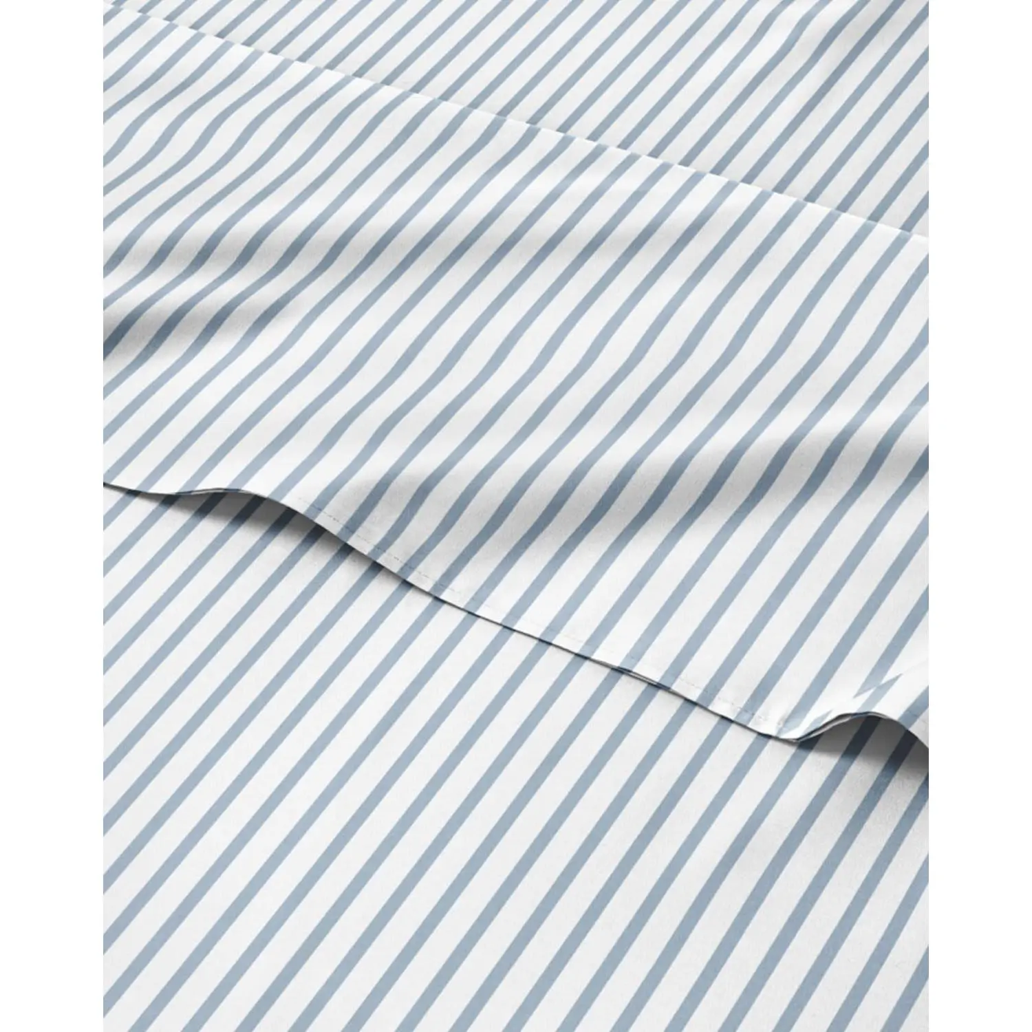 Blue & White Striped Sheets Queen Size Set - 1 Flat 1 Fitted 2 Pillowcases w/ Deep Pockets Wrinkle & Fade Free Ultra-Soft Breathable Cooling Luxury Pinstripe Bedding